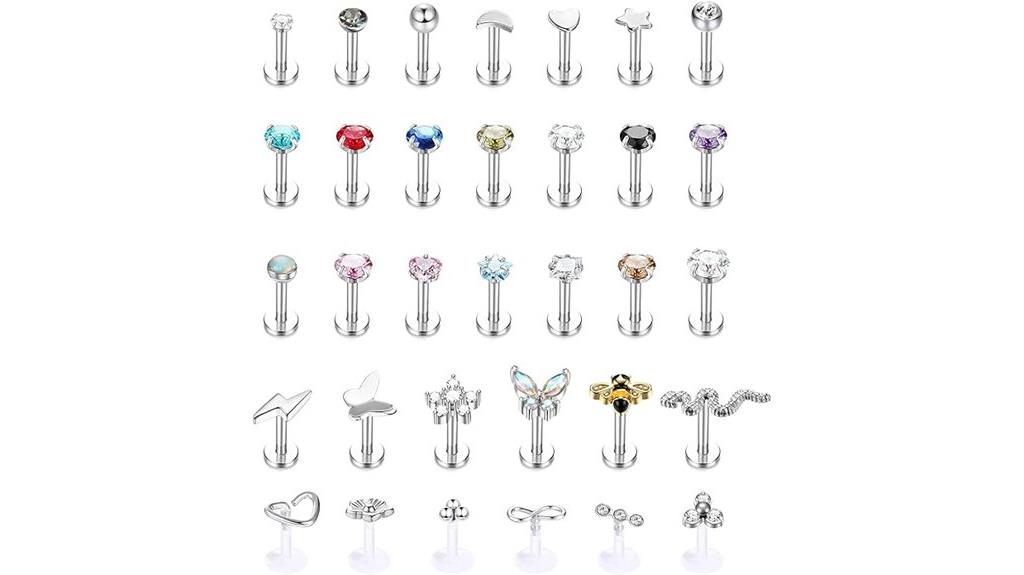 stainless steel piercing set