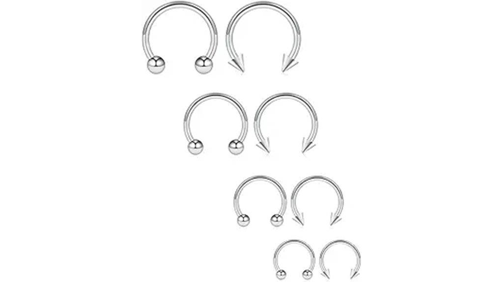 steel septum hoop earrings
