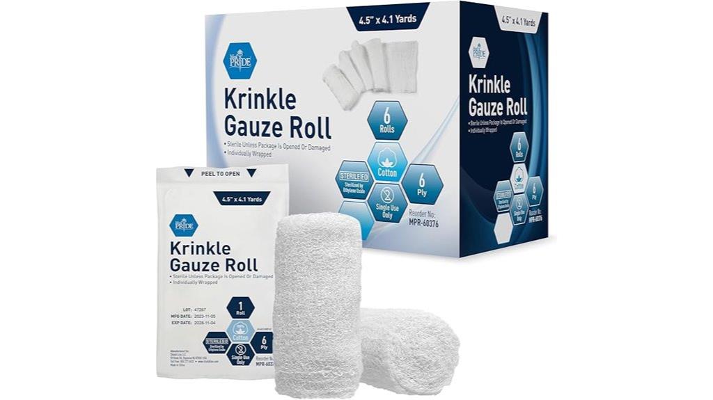sterile krinkle gauze rolls