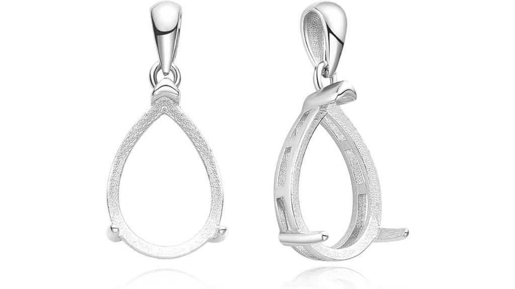 sterling silver teardrop setting