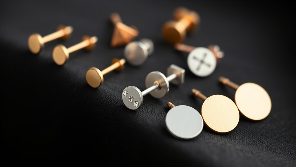 stylish flat back cartilage earrings