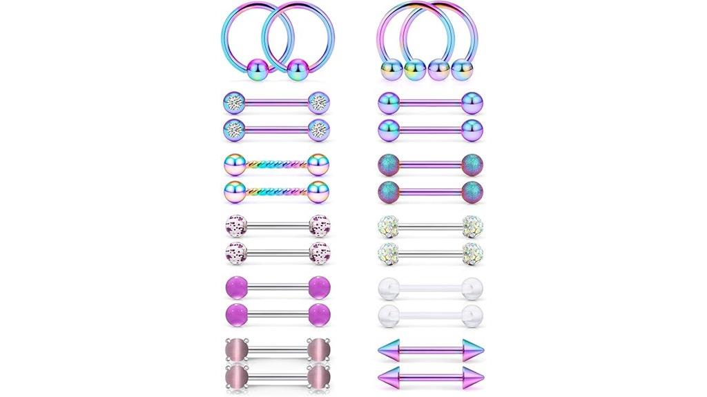 surgical steel nipple ring sets