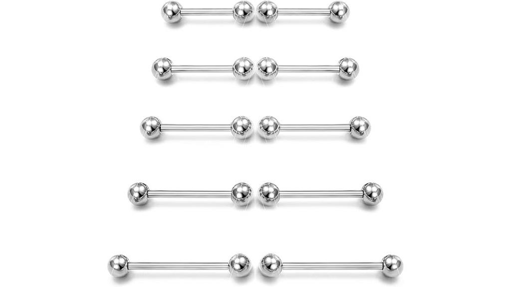 surgical steel straight barbell