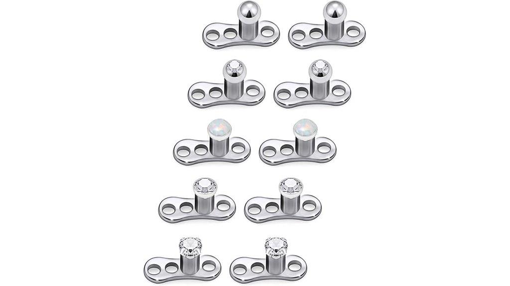 ten piece dermal jewelry set