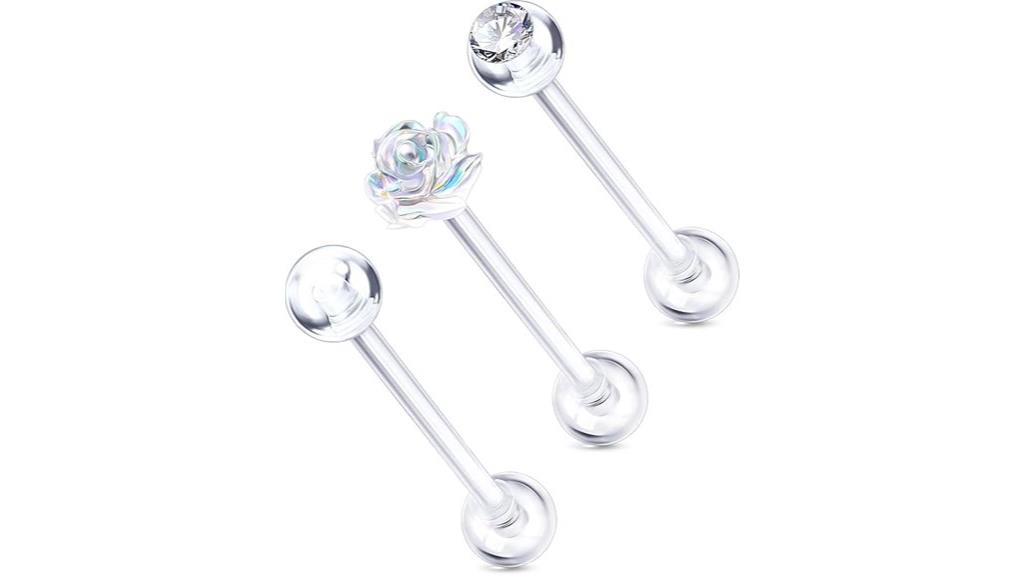 three pack tongue rings