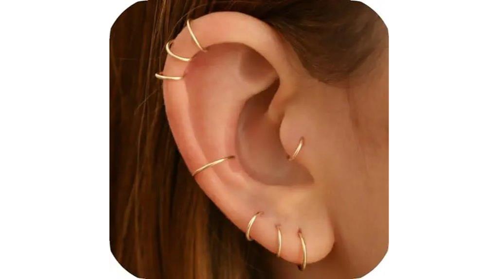tiny circular ear hoops