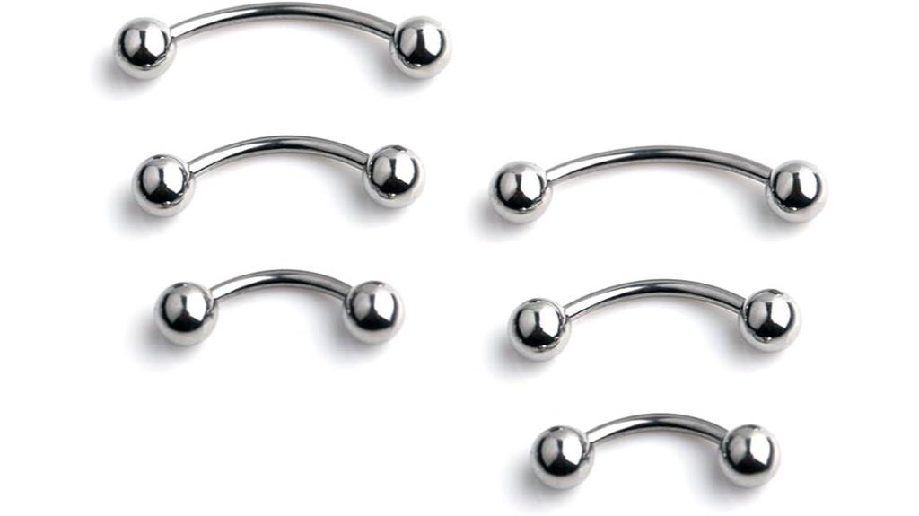 tiny curved piercing set