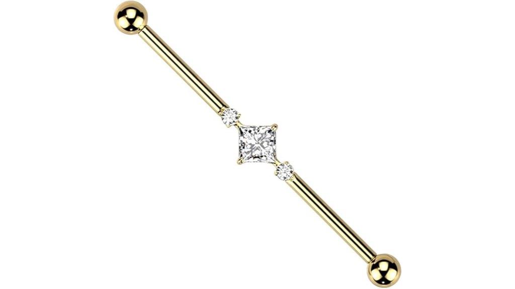 titanium barbell with crystals