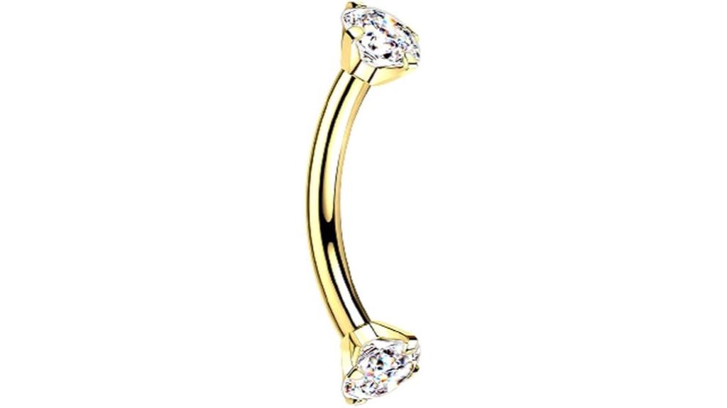 titanium cartilage barbell piercing