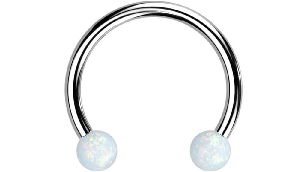 titanium circular barbell jewelry