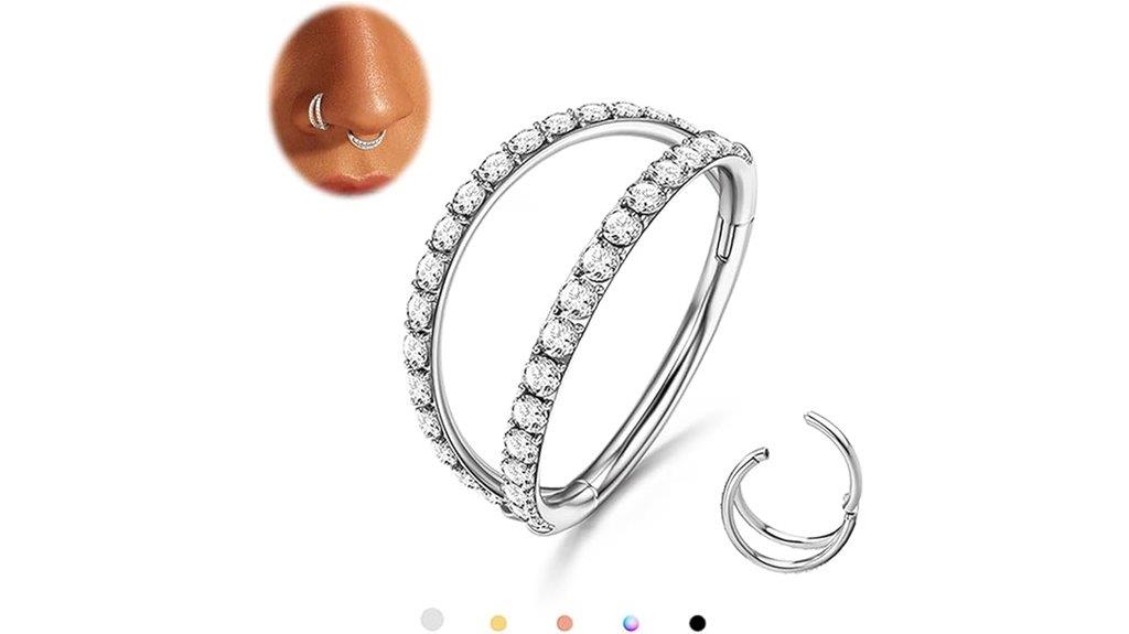 titanium clear cz hoops