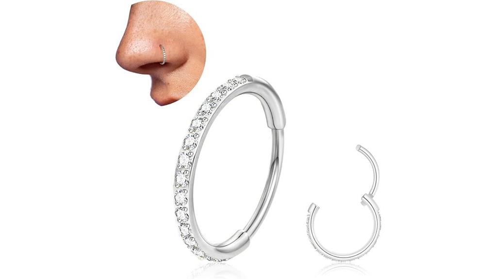titanium cz nose hoop