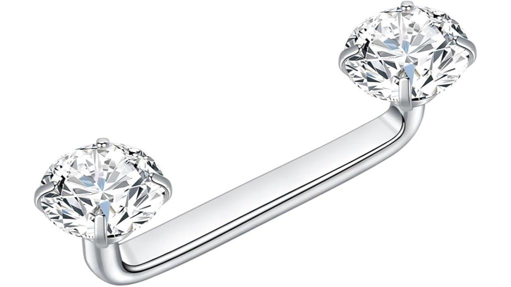 titanium flat barbell jewelry