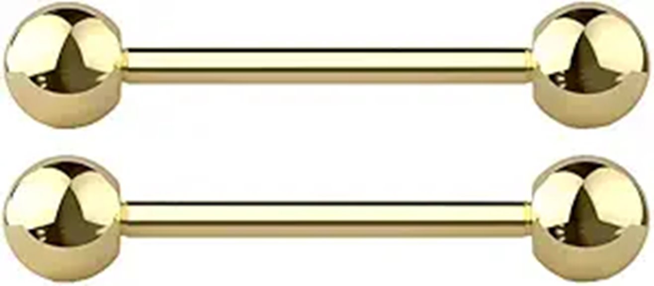 titanium nipple barbells pair