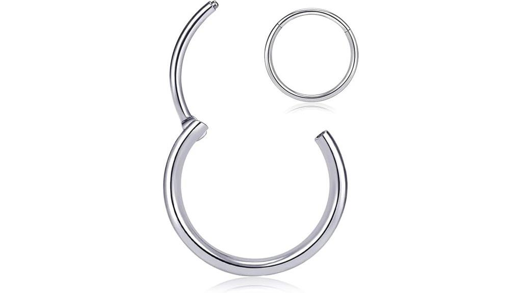titanium nose hoop sizes