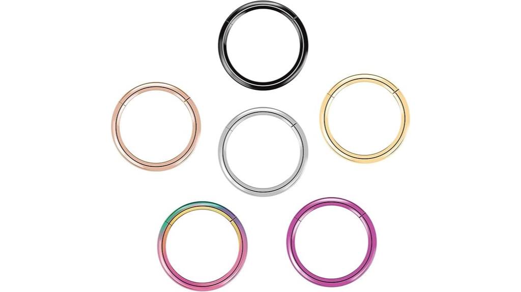 titanium nose ring set
