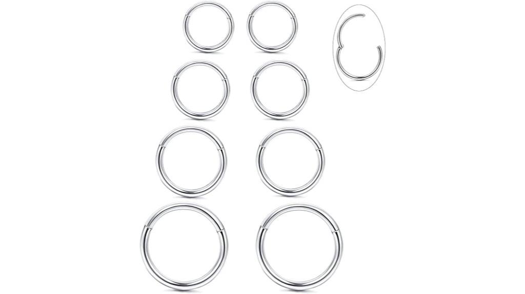 titanium nose ring set
