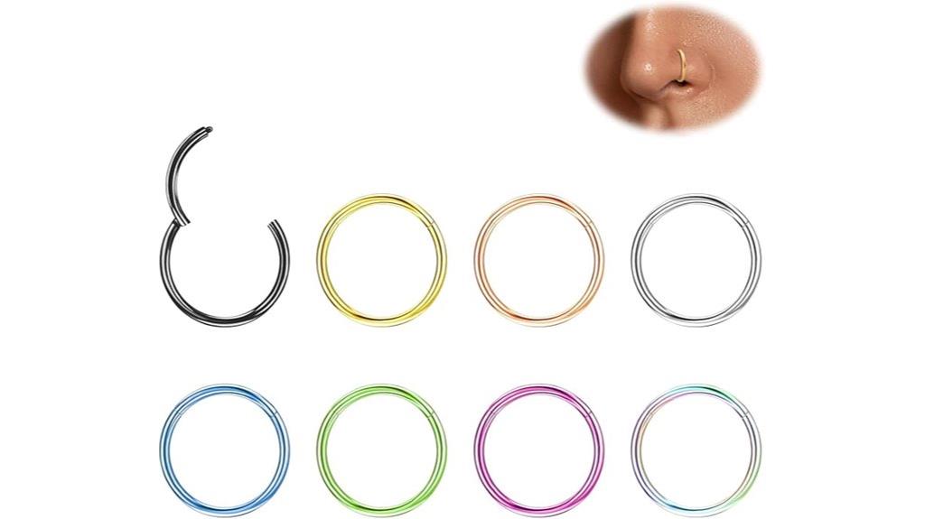 titanium nose ring set