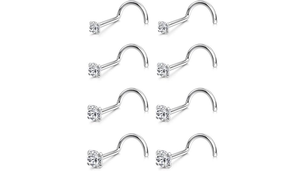 titanium nose ring set