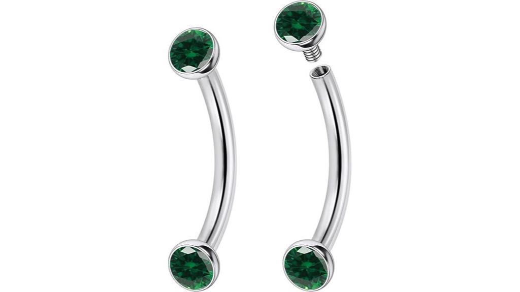 titanium piercing jewelry set