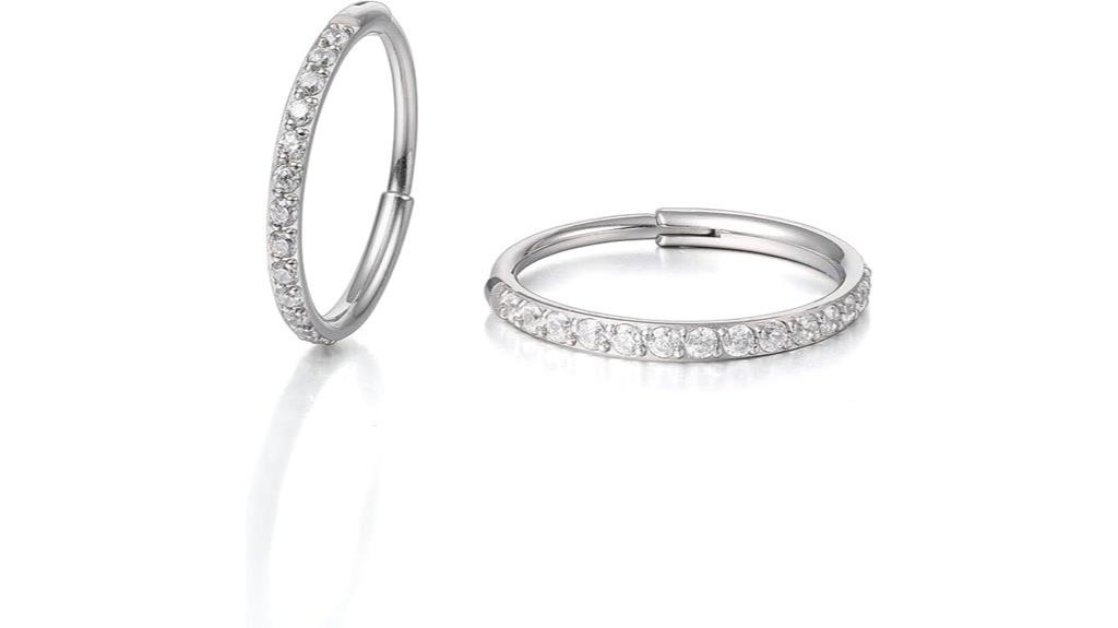 titanium slim huggie hoops