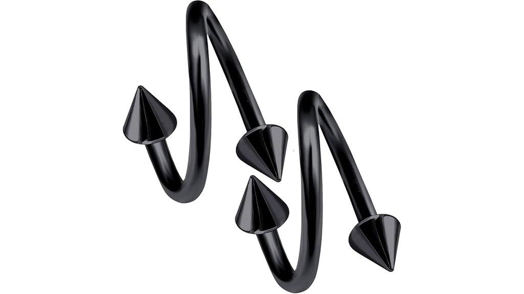 titanium spiral helix earrings
