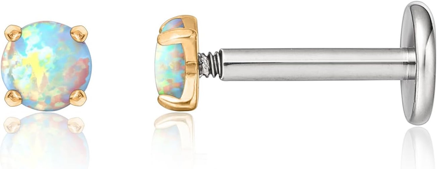 titanium tragus piercing set