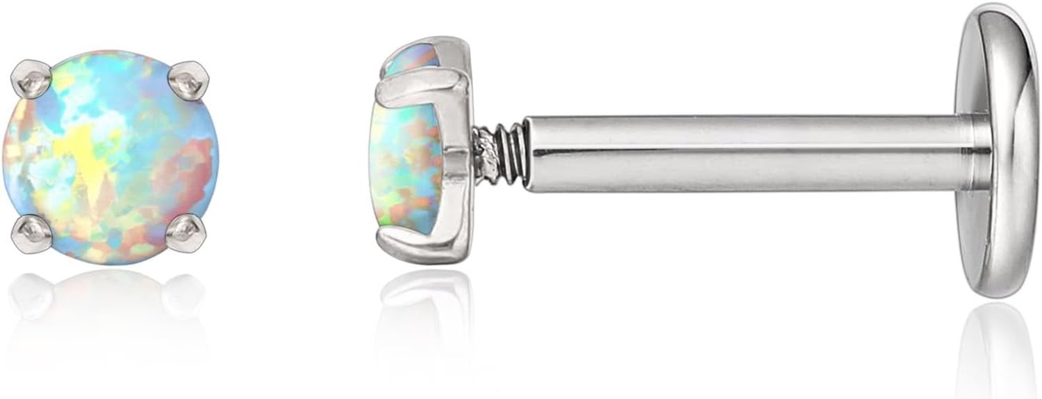 titanium tragus piercing set