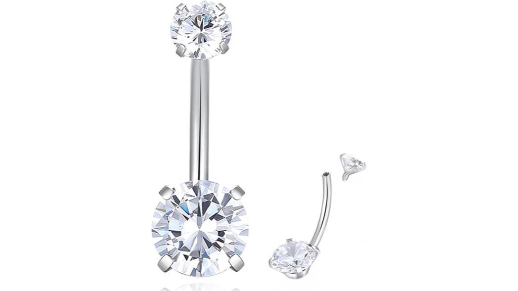 titanium zirconia belly ring