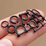 top black steel eyebrow rings