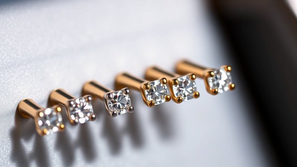 top diamond labret studs