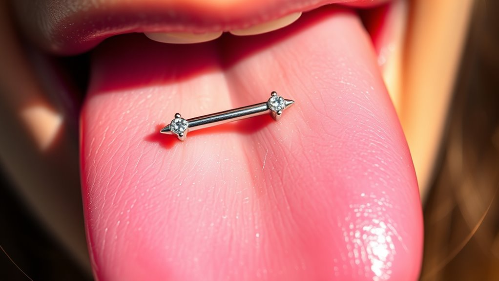 top stylish tongue piercing barbells