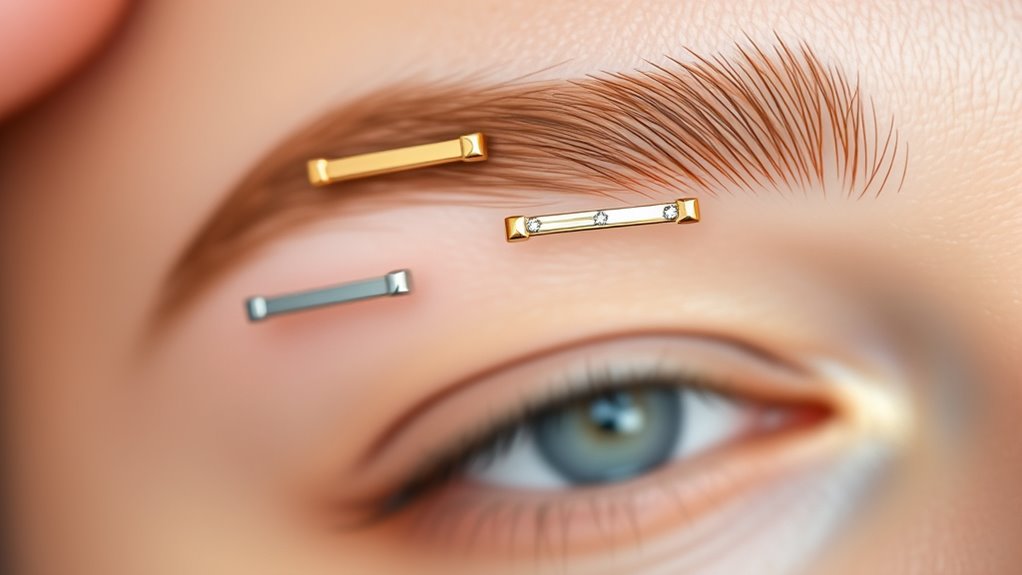 top surface bar eyebrow jewelry
