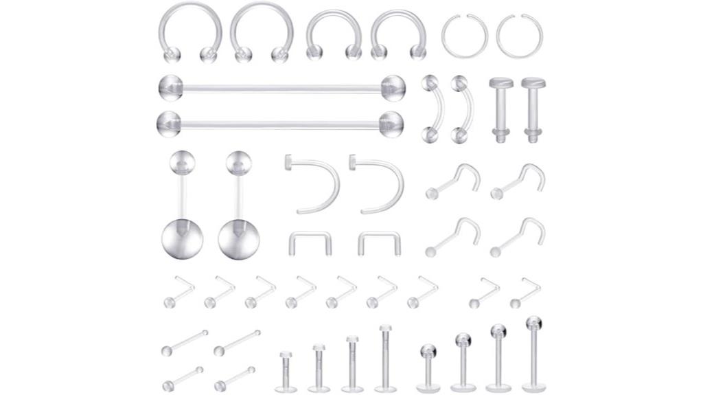 transparent bioflex nose piercing retainers