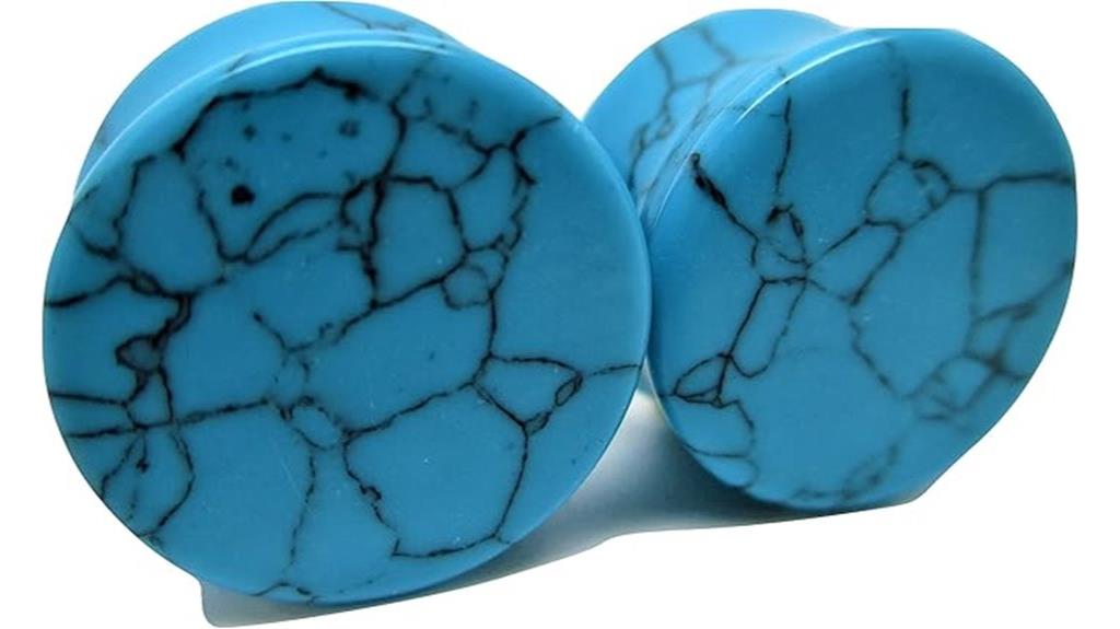 turquoise double flared gauges
