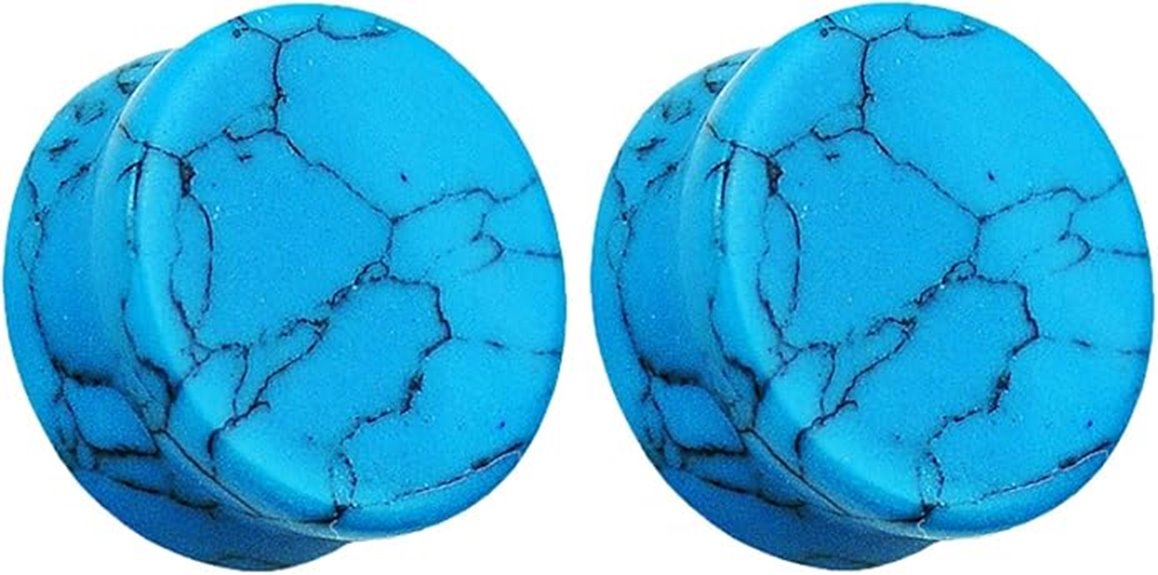 turquoise double flared plugs