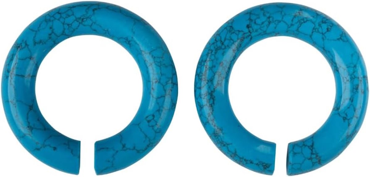 turquoise hoop ear plugs