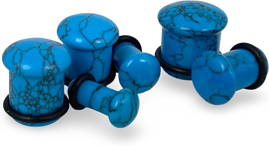 turquoise single flare plugs
