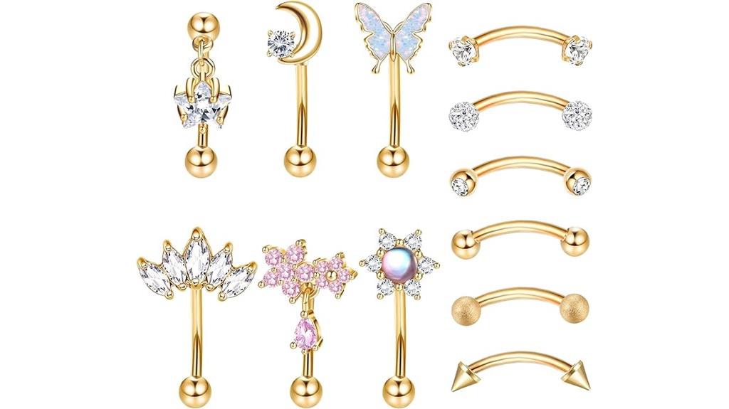 twelve piece rook piercing set