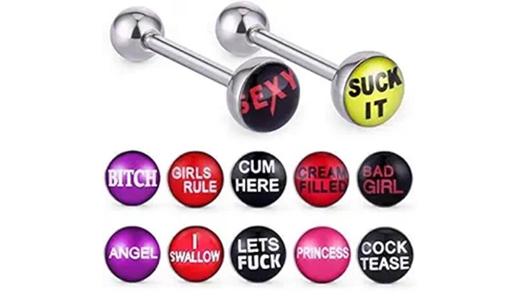 twelve stainless tongue jewelry