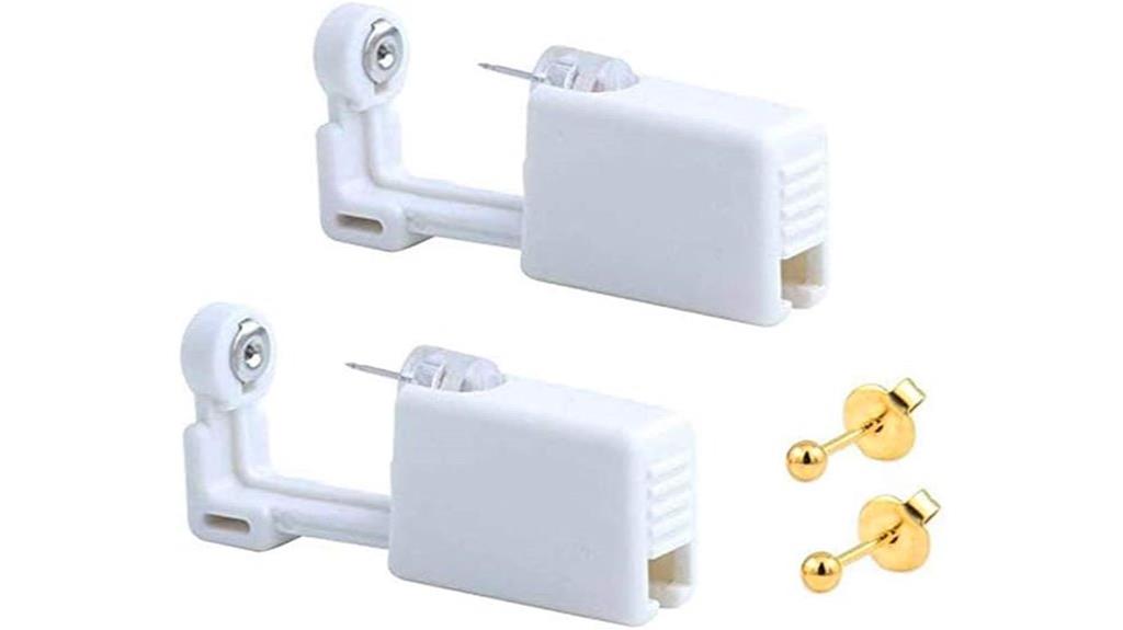 two disposable ear piercing kits