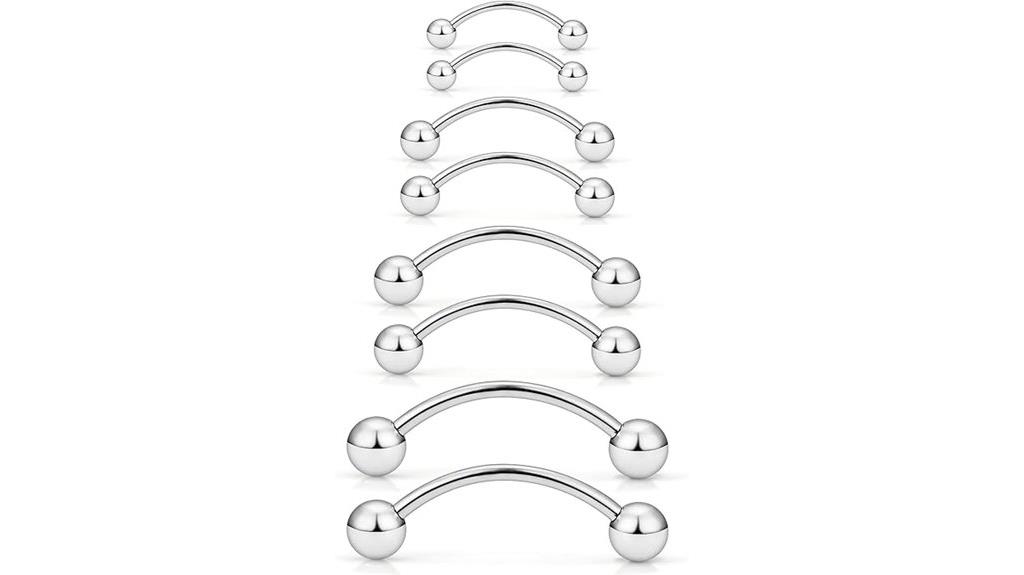 variety of steel piercings