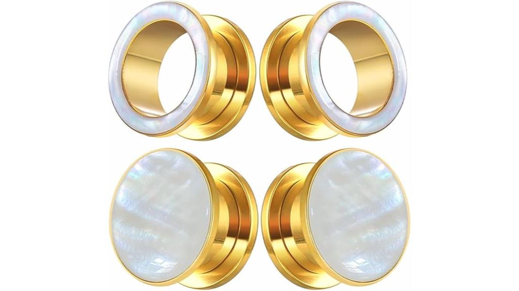 white pearl shell ear plugs