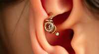 aligned multiple ear piercings