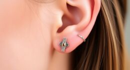 flat vertical lobe piercings