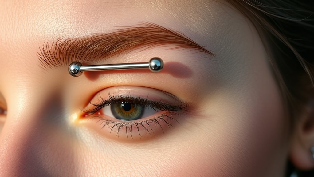 horizontal and center piercings