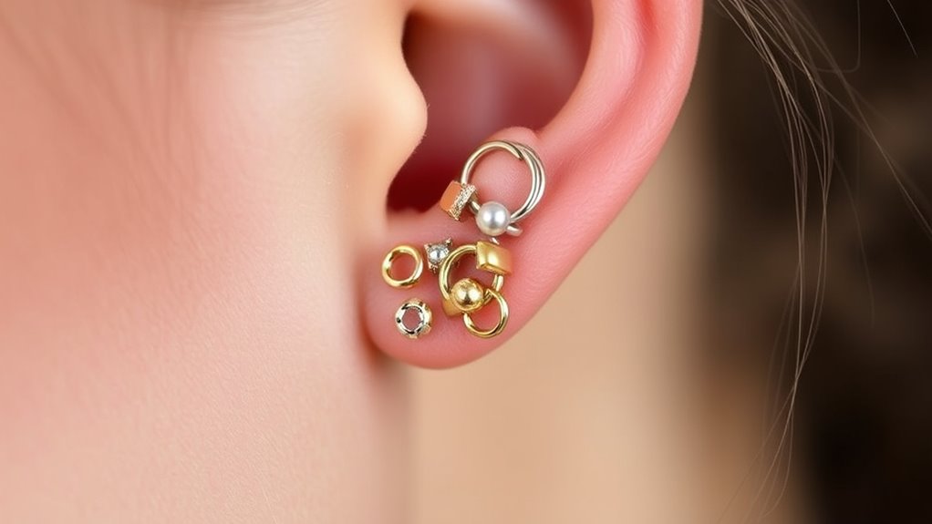 layered ear jewelry combinations