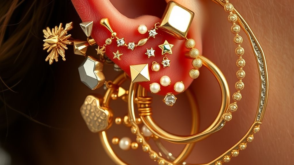 layered eclectic earring combinations