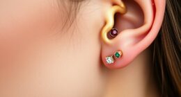 luxury metallic gemstone piercings