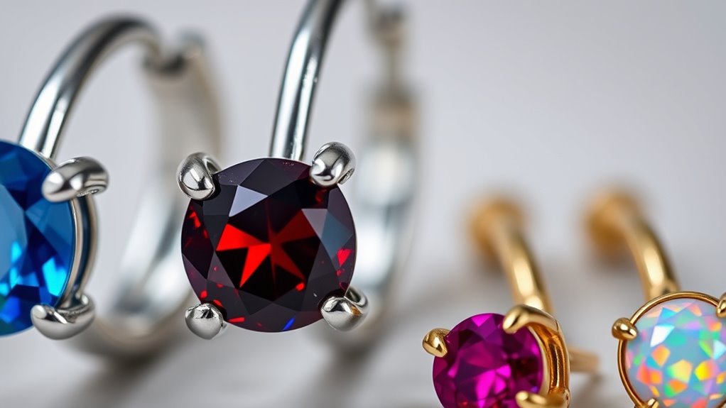 vibrant gemstone piercing jewelry